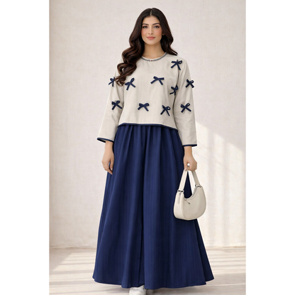 Embroidered Bow Maxi