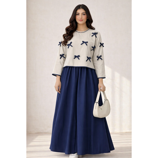 Embroidered Bow Maxi