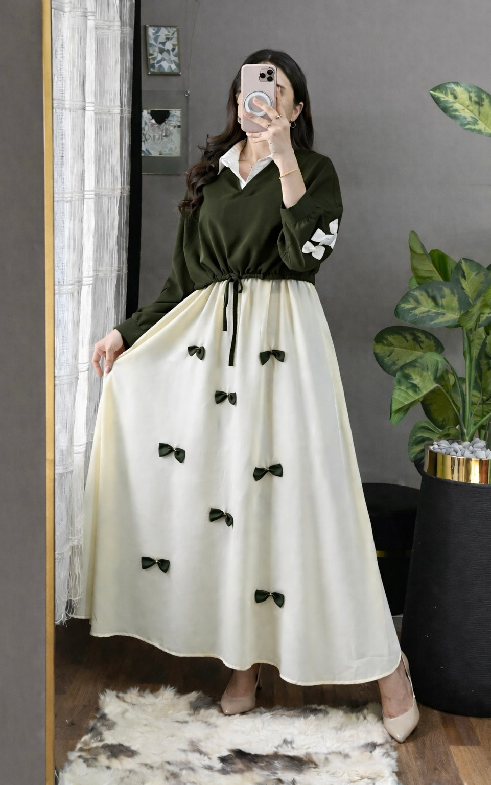 Elegant Bow Two-Piece Dress Set