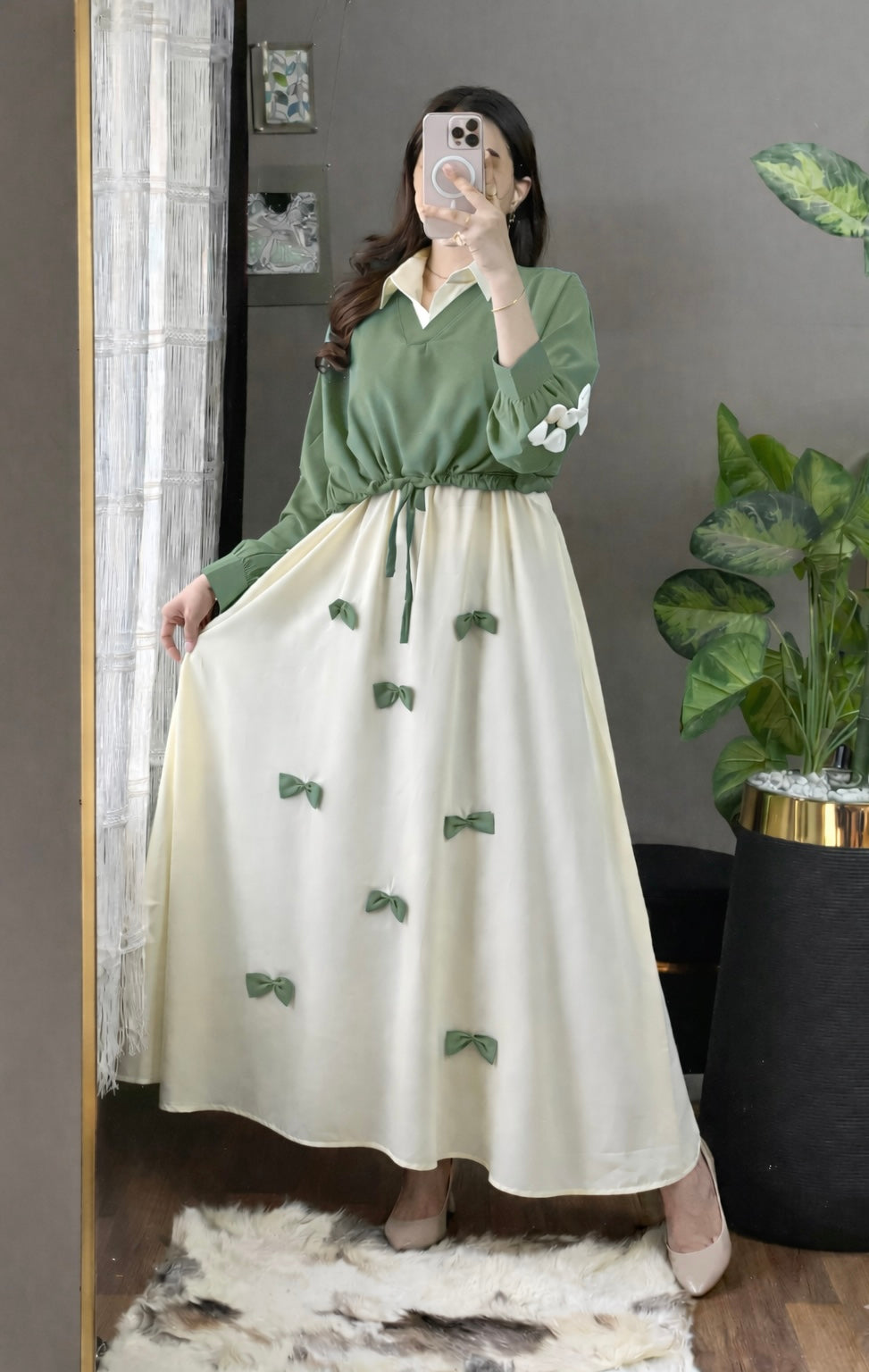 Elegant Bow Two-Piece Dress Set