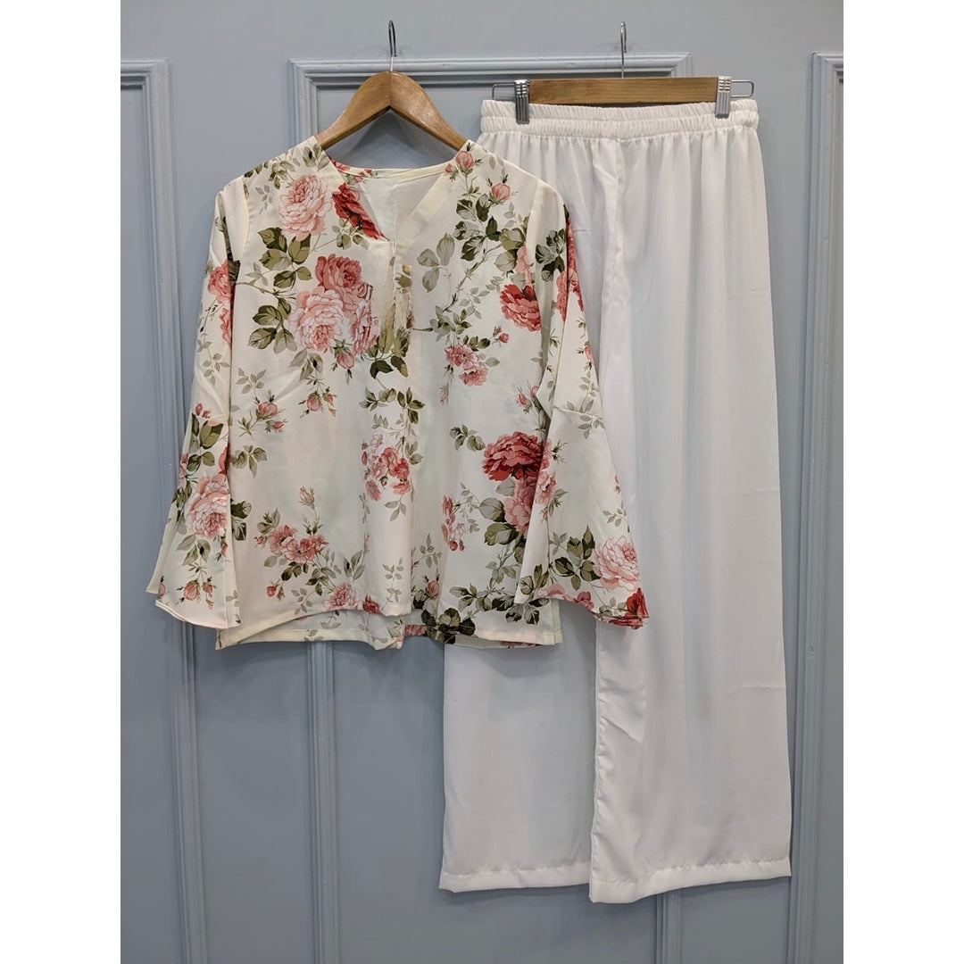 Flora Vibe Edit – Printed Chic Top with Trouser