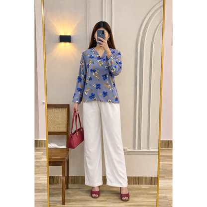 Flora Vibe Edit – Printed Chic Top with Trouser