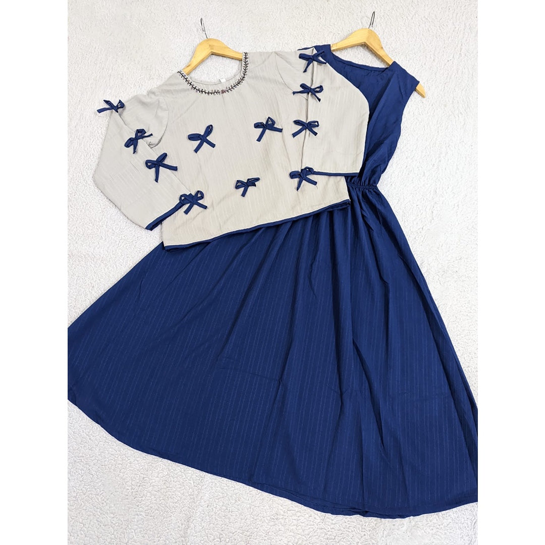 Embroidered Bow Maxi