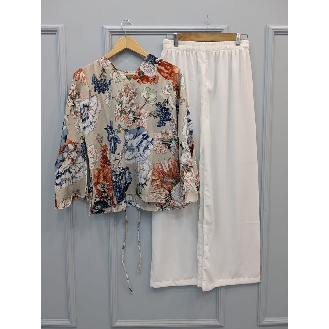 Flora Vibe Edit – Printed Chic Top with Trouser