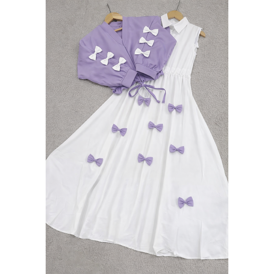 Elegant Bow Two-Piece Dress Set