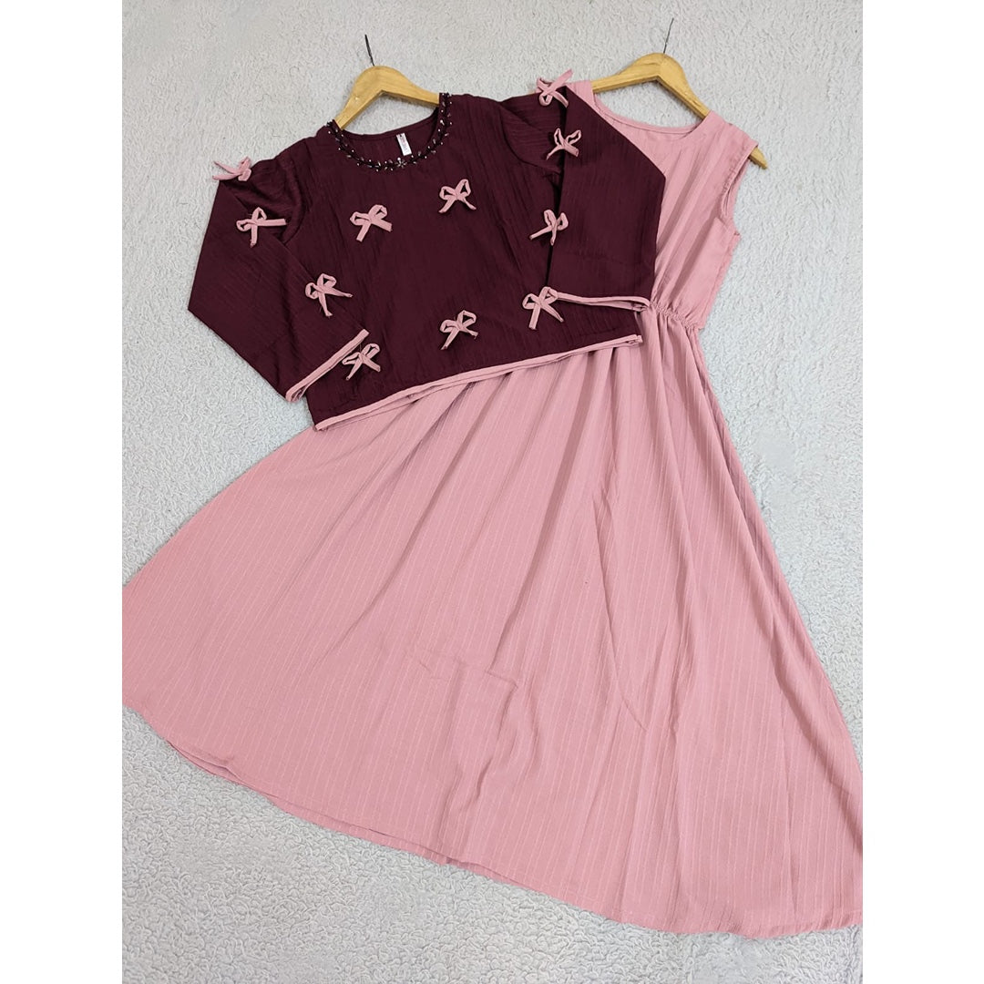 Embroidered Bow Maxi
