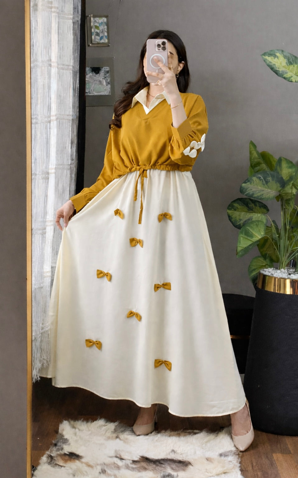 Elegant Bow Two-Piece Dress Set