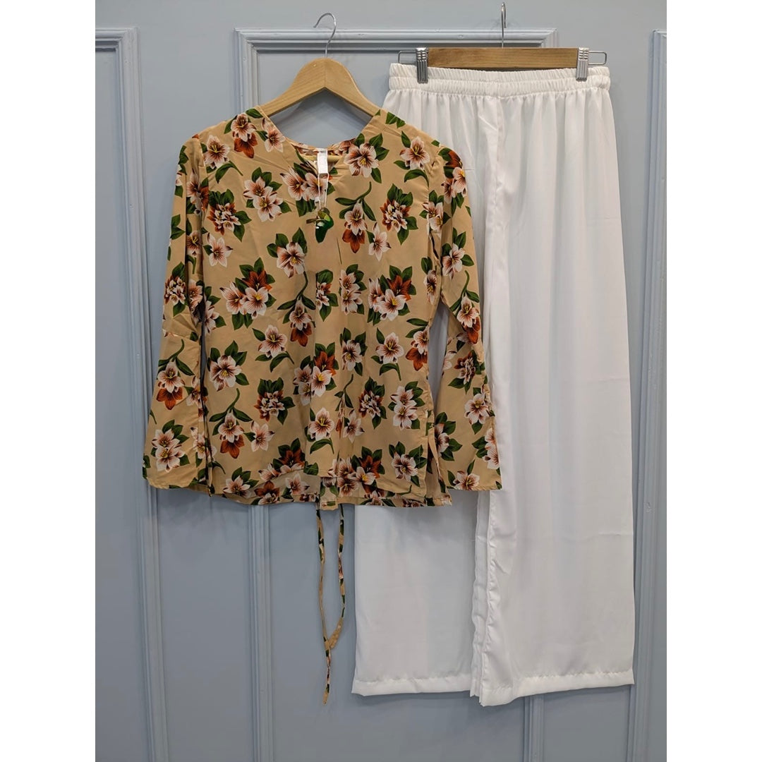 Flora Vibe Edit – Printed Chic Top with Trouser