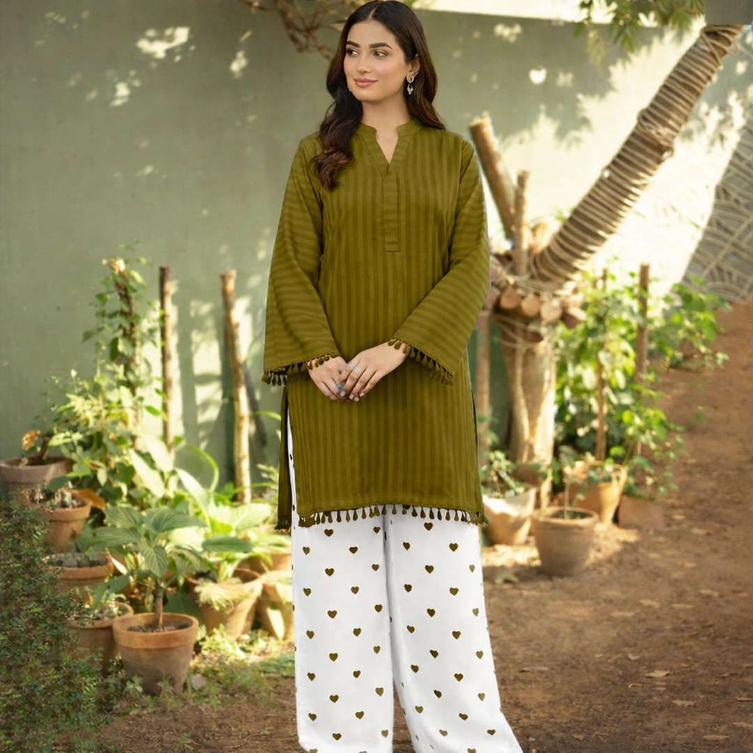 Heart-Embroidered Co-Ord Set