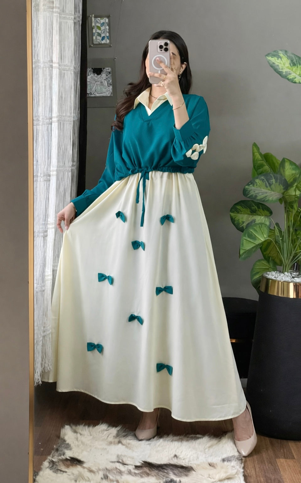 Elegant Bow Two-Piece Dress Set