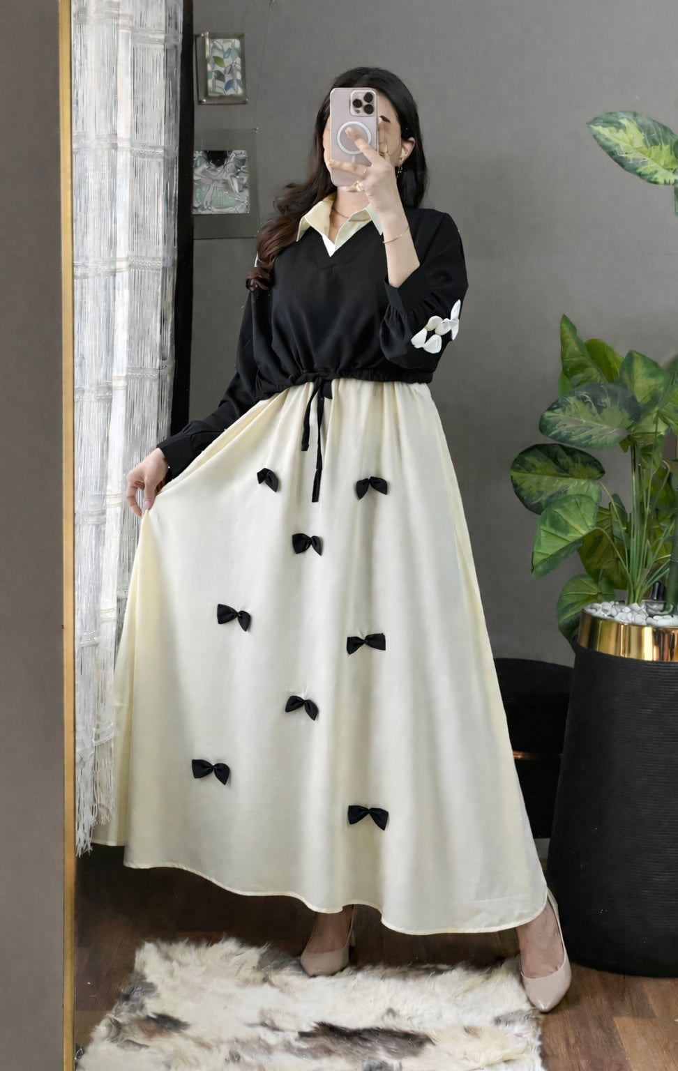 Elegant Bow Two-Piece Dress Set
