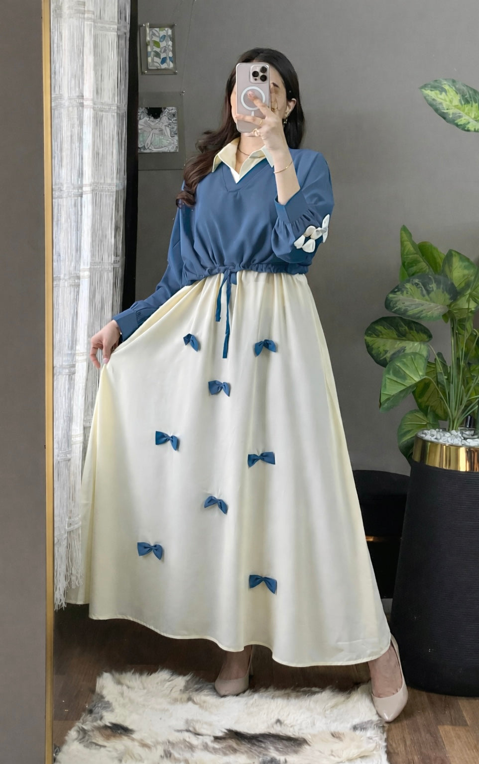 Elegant Bow Two-Piece Dress Set
