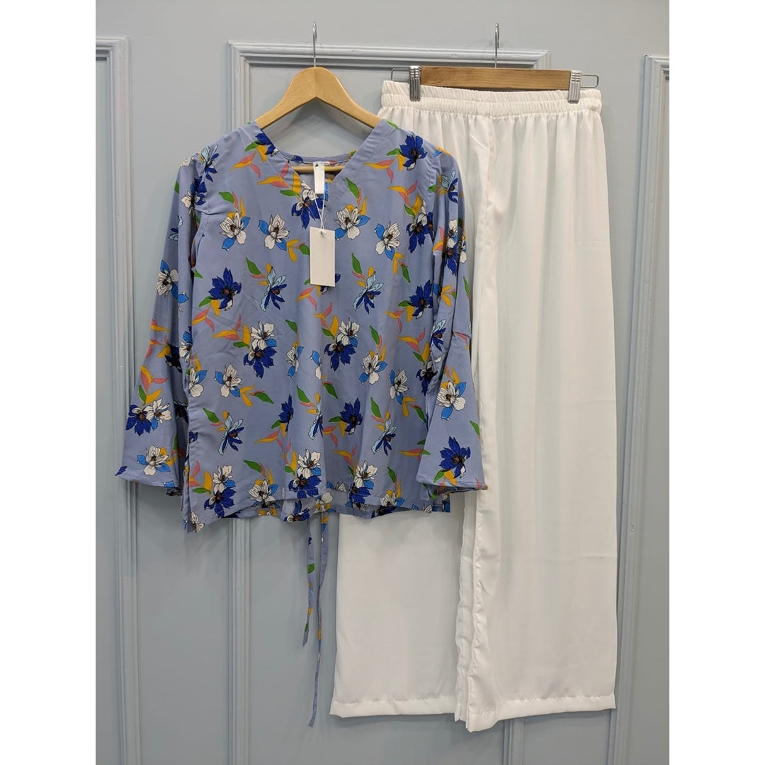Flora Vibe Edit – Printed Chic Top with Trouser