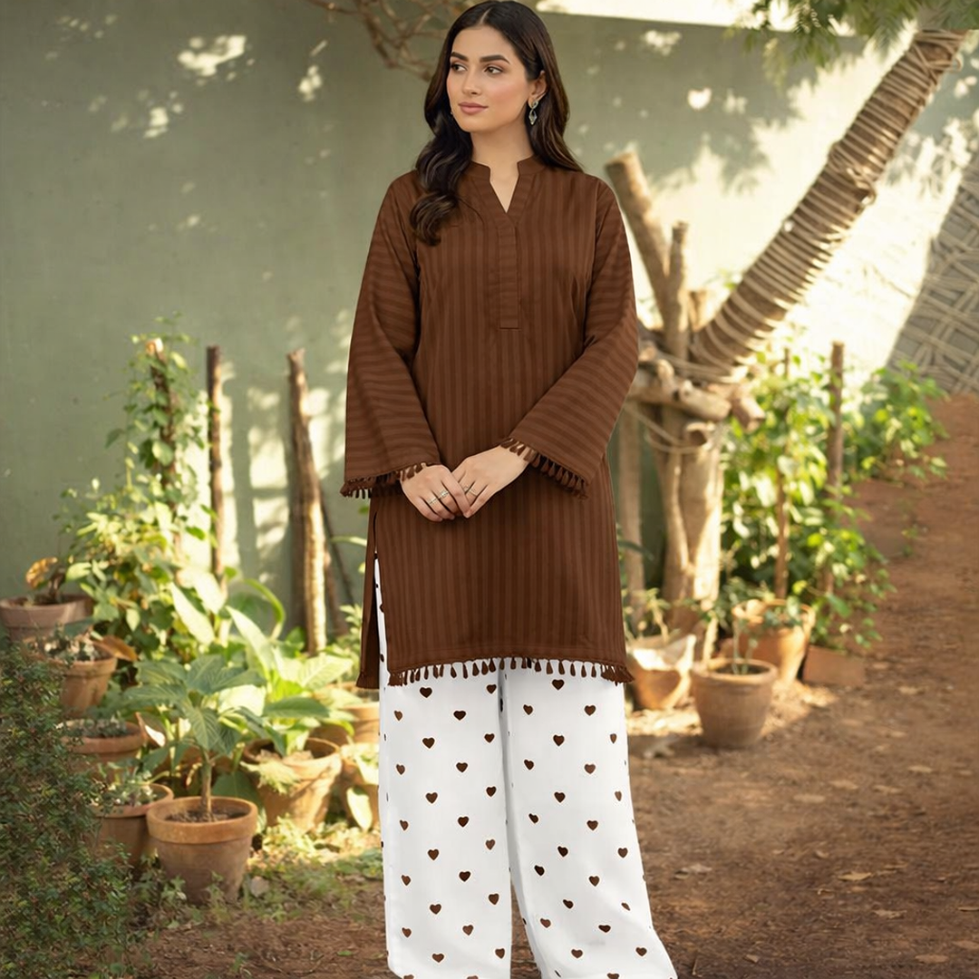Heart-Embroidered Co-Ord Set