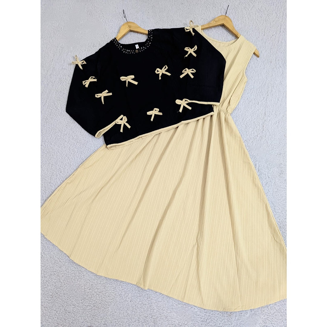Embroidered Bow Maxi