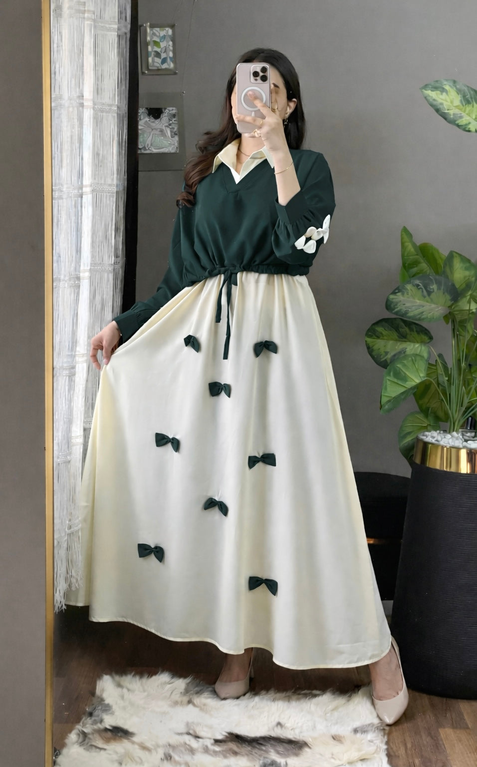 Elegant Bow Two-Piece Dress Set