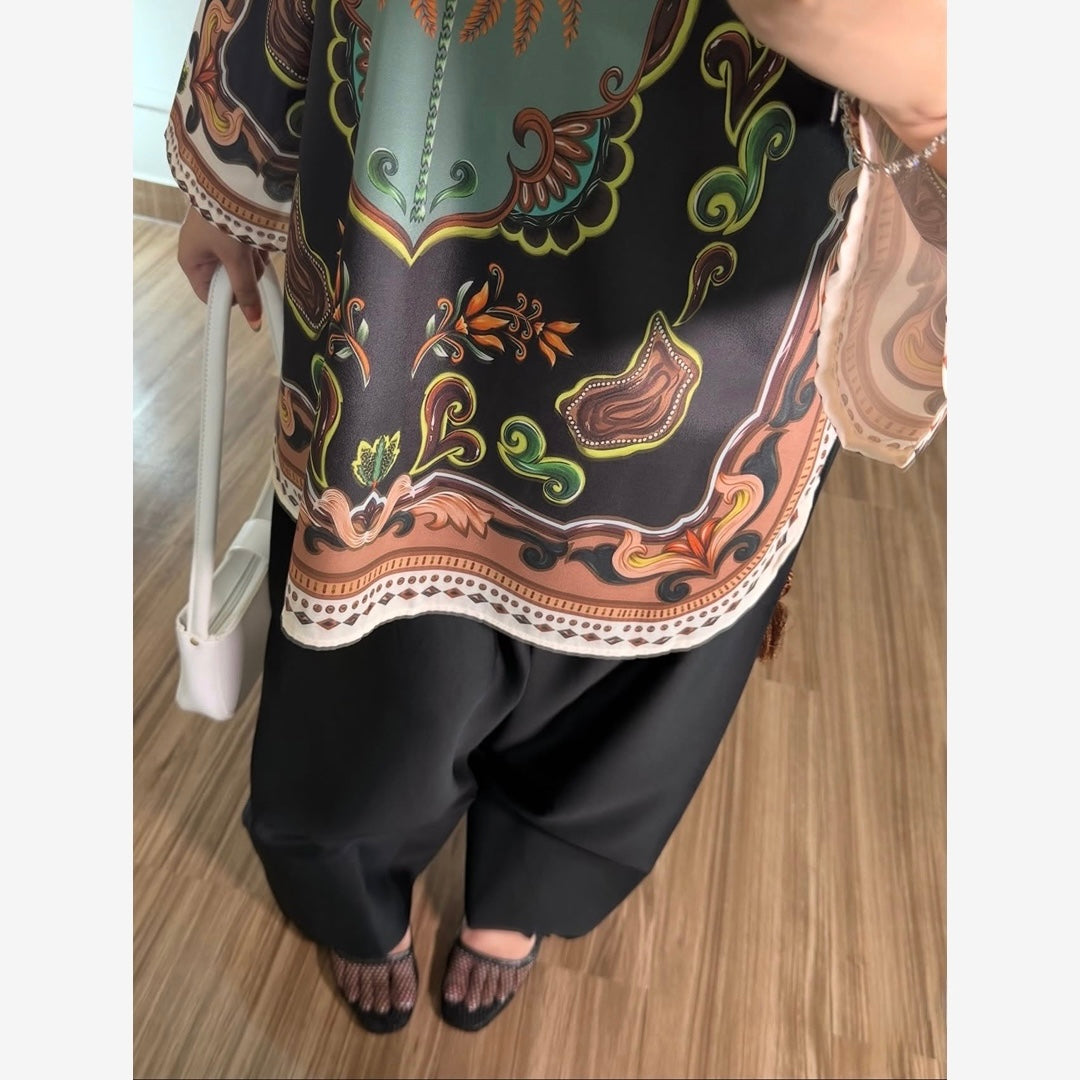 Noir Vibe Printed Co-Ord Set for Women( 2 Piece)