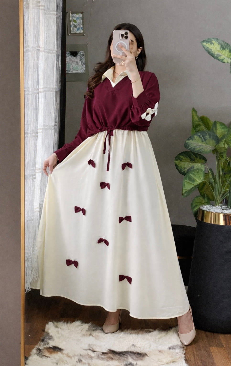 Elegant Bow Two-Piece Dress Set