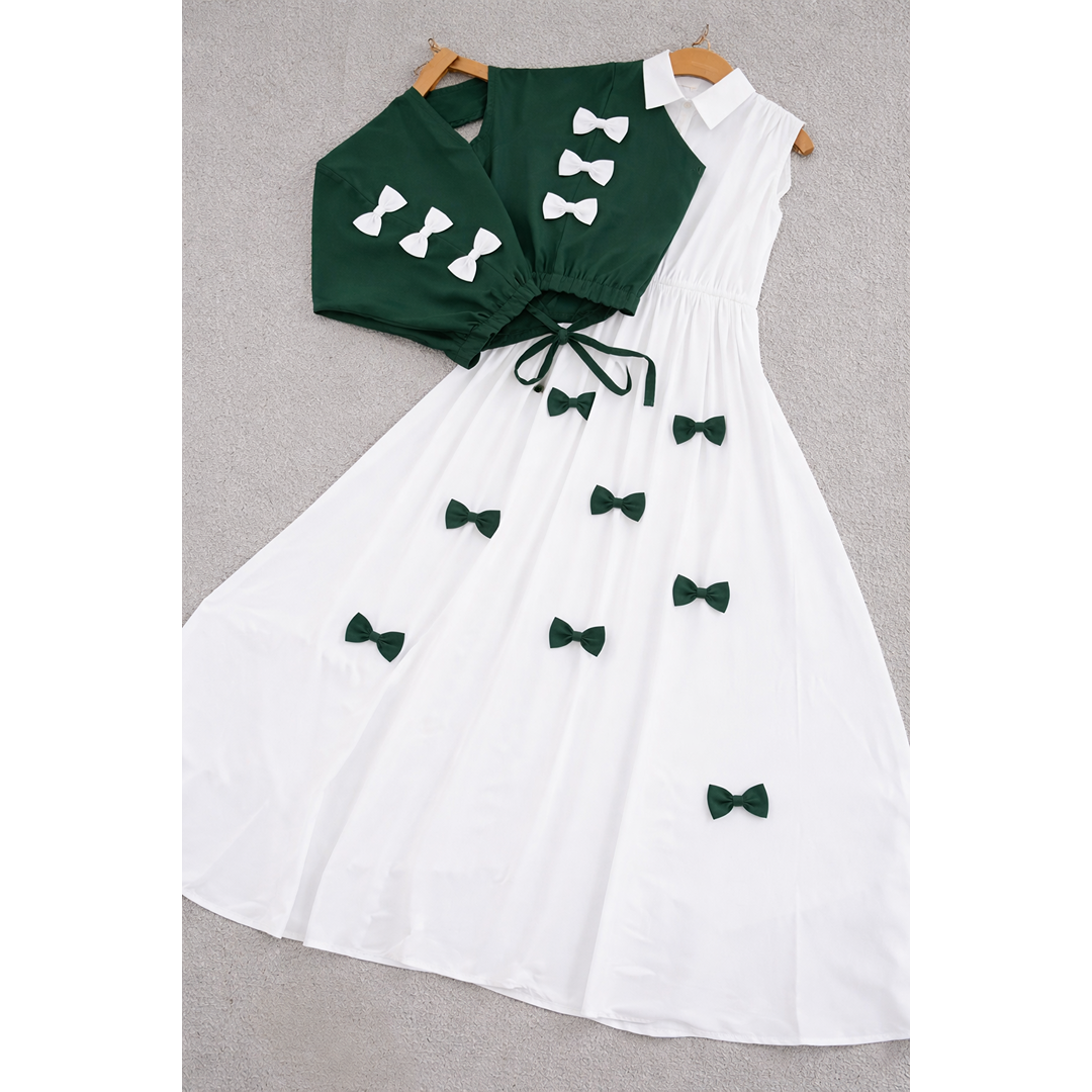 Elegant Bow Two-Piece Dress Set