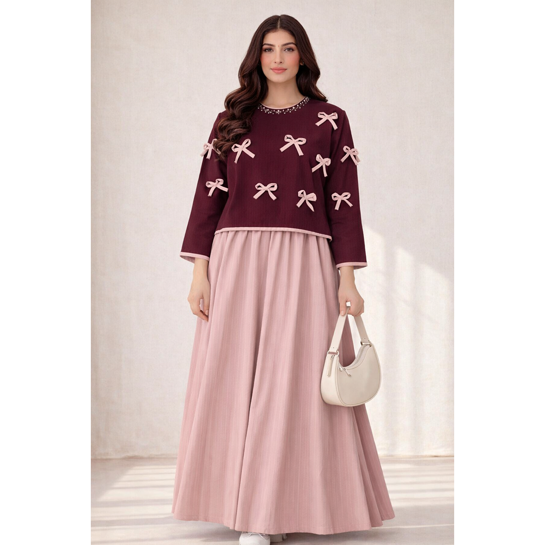 Embroidered Bow Maxi