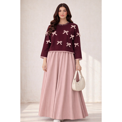 Embroidered Bow Maxi