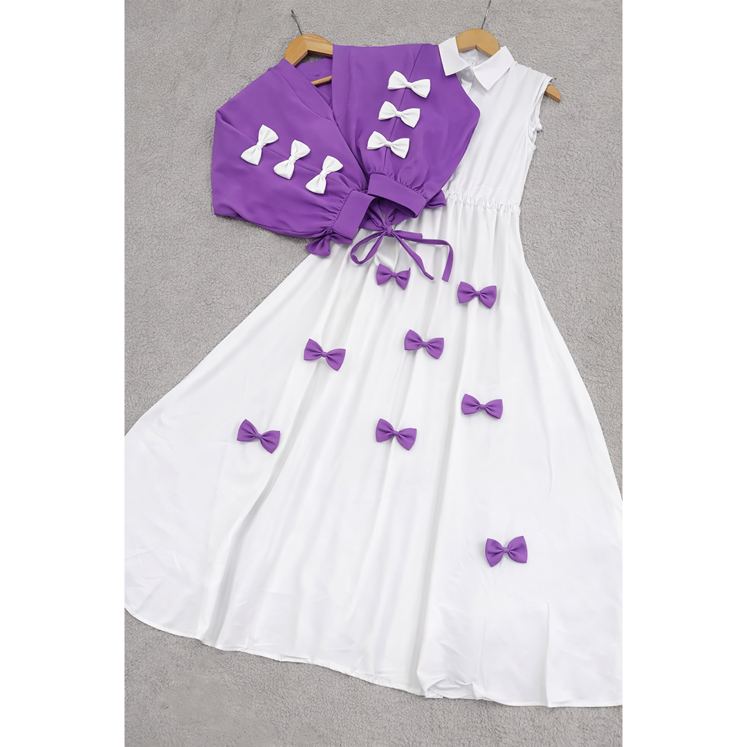Elegant Bow Two-Piece Dress Set
