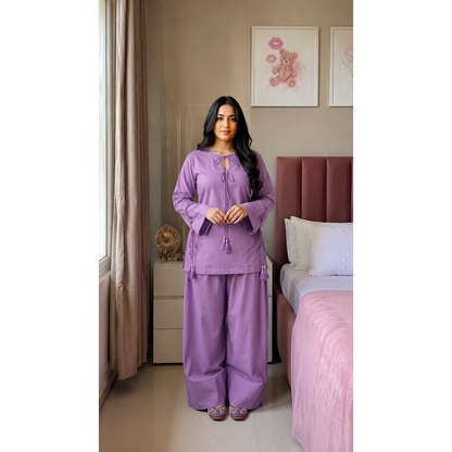 Elegant Farshi Salwar & Kameez Set with Tassel Detailing (2 Piece)