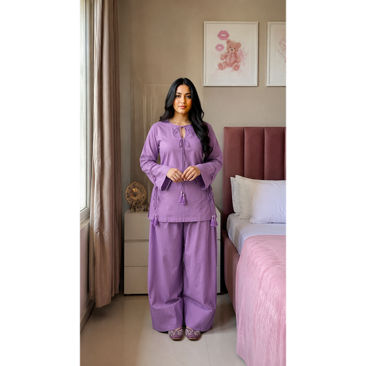 Elegant Farshi Salwar & Kameez Set with Tassel Detailing (2 Piece)