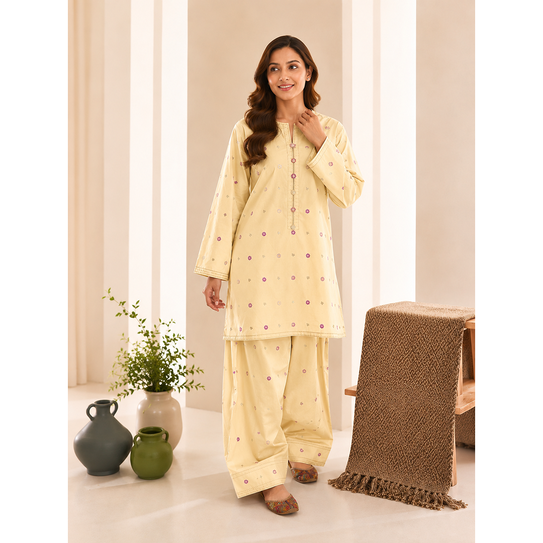 Premium Embroidered Farshi Shalwar Co-Ord Set