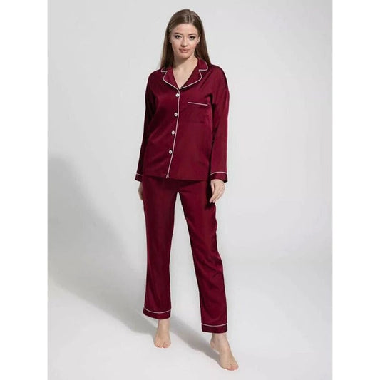 Maroon Silk Dreams Elegant Night Suit for Girls