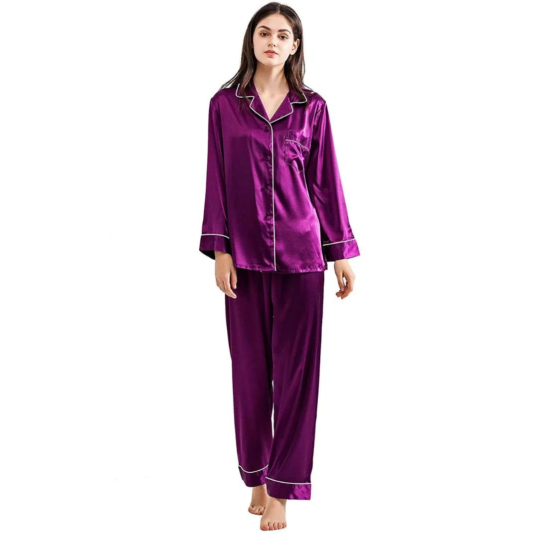 Purple Silk Dreams Elegant Night Suit for Girls