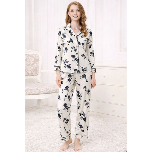 Floral Silk Dreams Elegant Night Suit for Girls