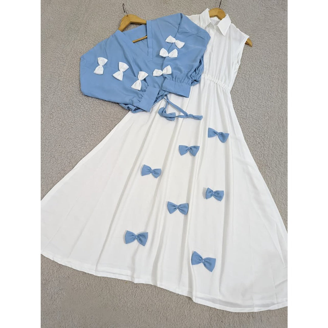 Elegant Bow Two-Piece Dress Set