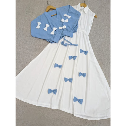 Elegant Bow Two-Piece Dress Set