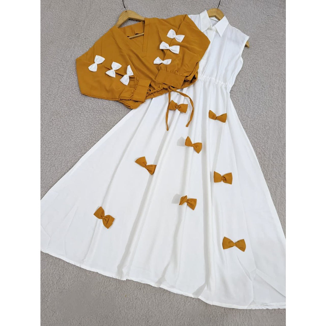 Elegant Bow Two-Piece Dress Set