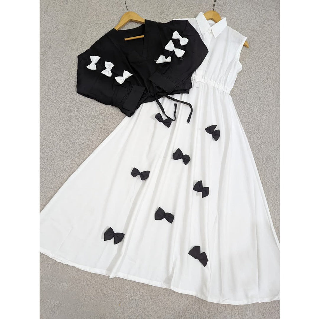 Elegant Bow Two-Piece Dress Set