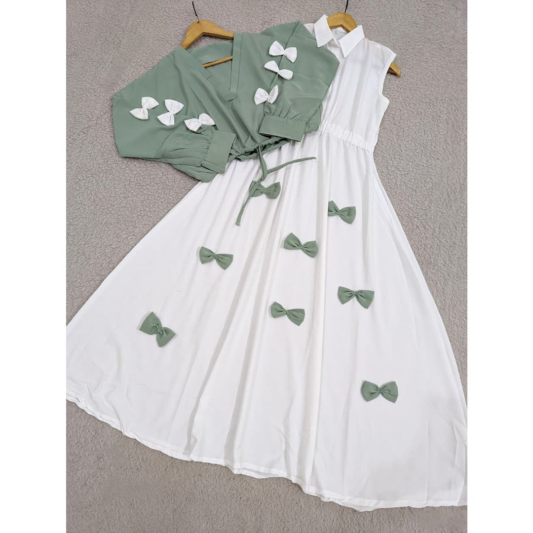 Elegant Bow Two-Piece Dress Set