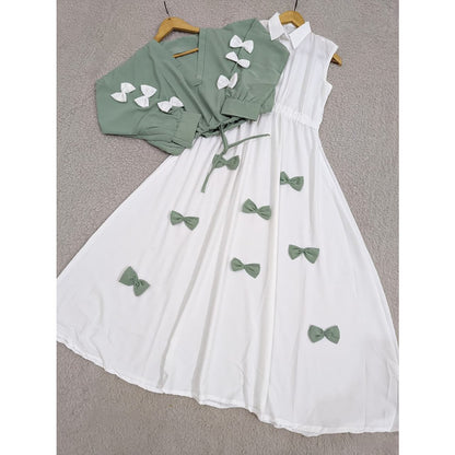 Elegant Bow Two-Piece Dress Set