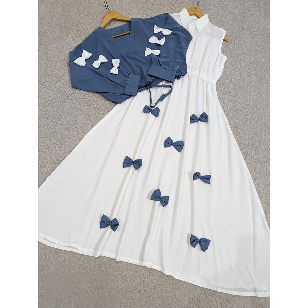 Elegant Bow Two-Piece Dress Set