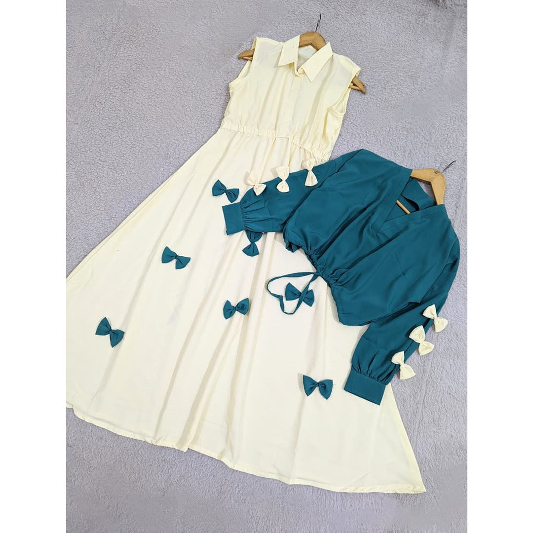Elegant Bow Two-Piece Dress Set