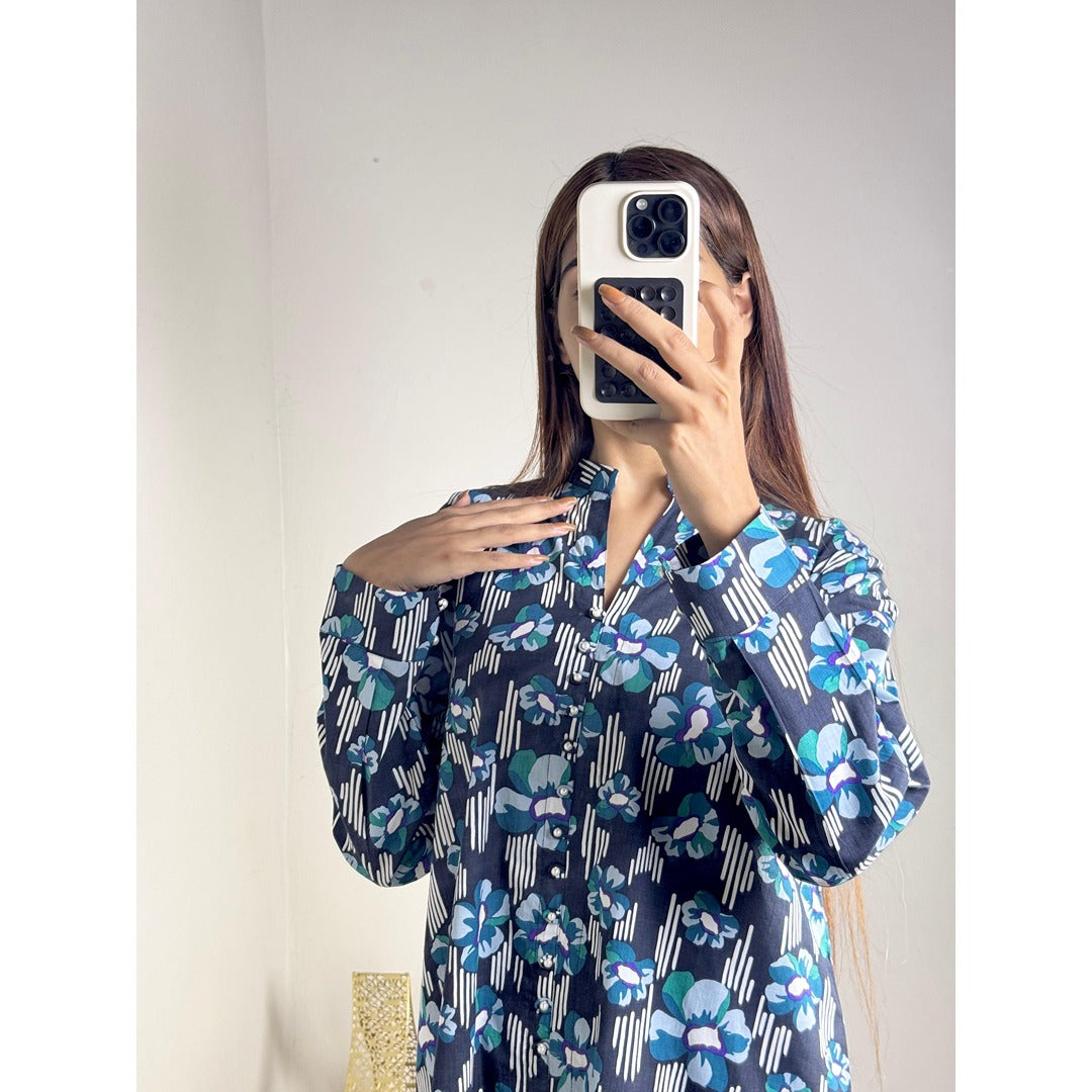 Floral Stylish Printed 2-Piece Women’s Co-Ord Set (Shirt & Trouser)