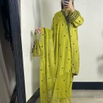 Dhani green 3-piece embroidered cotton suit