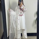 Elegant 3-piece white cotton suit