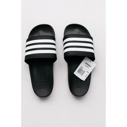 ADIDAS ADILETTE BLACK WHITE 3 STIPE SLIDE