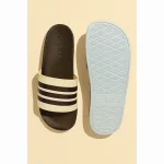 ADIDAS ADILETTE BROWN CREAM 3 STIPE SLIDE