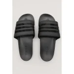 ADIDAS ADILETTE GREY BLACK 3 STIPE SLIDE