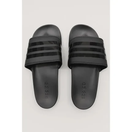 ADIDAS ADILETTE GREY BLACK 3 STIPE SLIDE