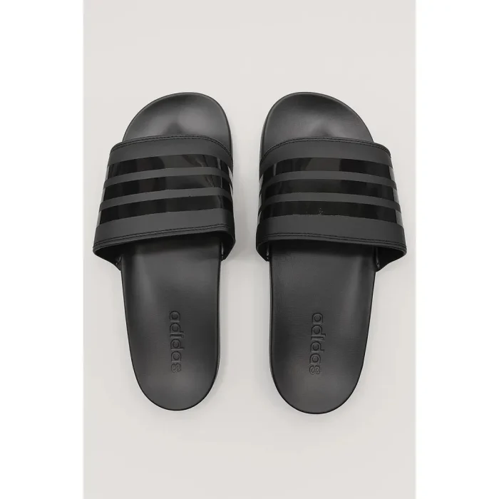 ADIDAS ADILETTE GREY BLACK 3 STIPE SLIDE