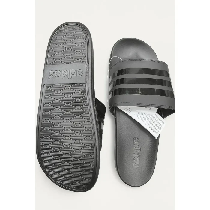 ADIDAS ADILETTE GREY BLACK 3 STIPE SLIDE