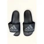 ADIDAS BLACK GREY PRINTED LOGO SLIDE